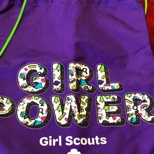 Girl Scout back pak  or book bag!
One small stain otherwise good condition!